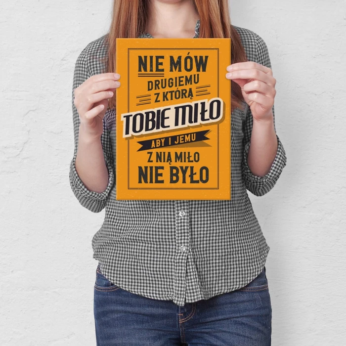 Plakat metalowy Nie mów drugiemu Prezent