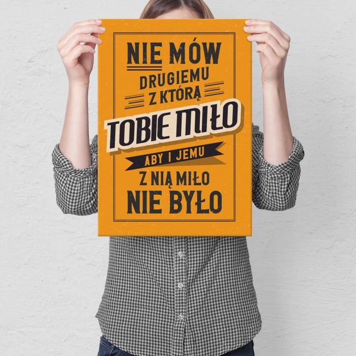 Plakat metalowy Nie mów drugiemu Prezent