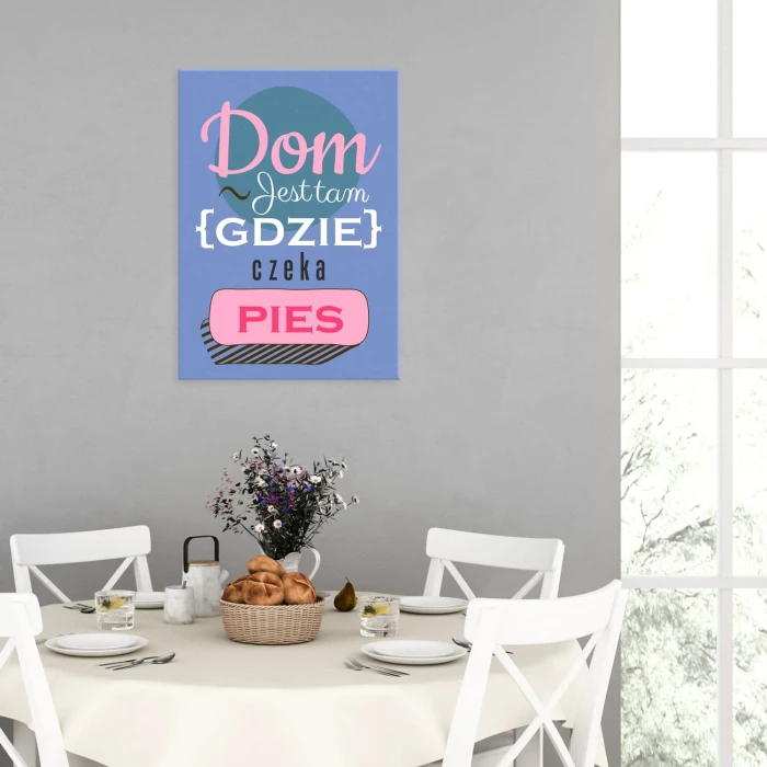 Poster metal Dom jest tam pies gift