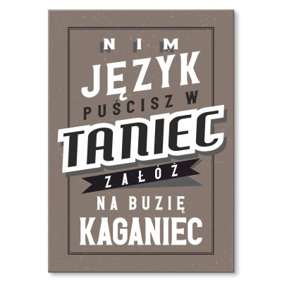 Plakat metalowy Kaganiec Prezent