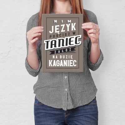 Plakat metalowy Kaganiec Prezent