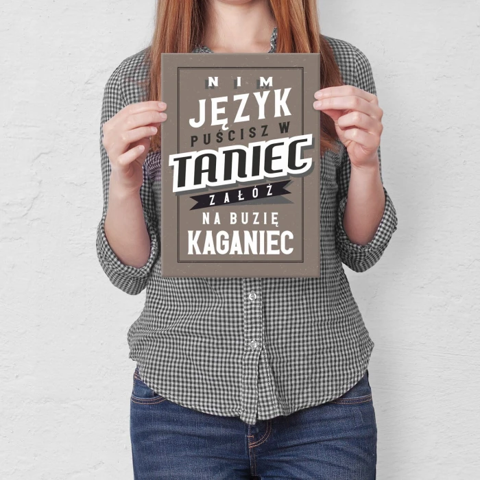 Plakat metalowy Kaganiec Prezent