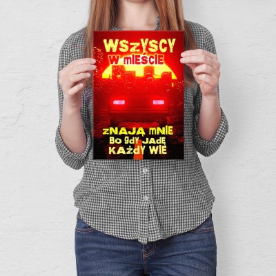 Plakat metalowy wszyscy w mieście Prezent