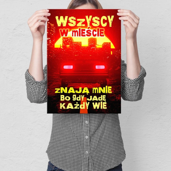 Plakat metalowy wszyscy w mieście Prezent