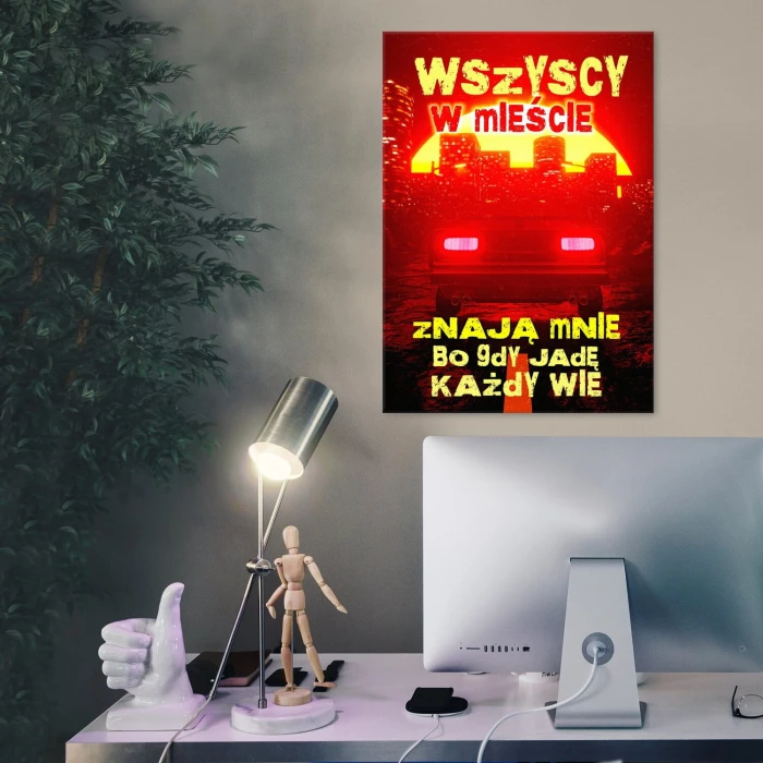 Poster metal wszyscy w mieście gift