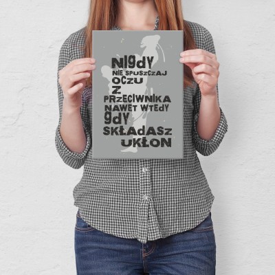 Plakat metalowy nie spuszczaj oczu Prezent