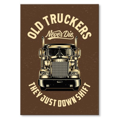 Poster metal old truckers gift