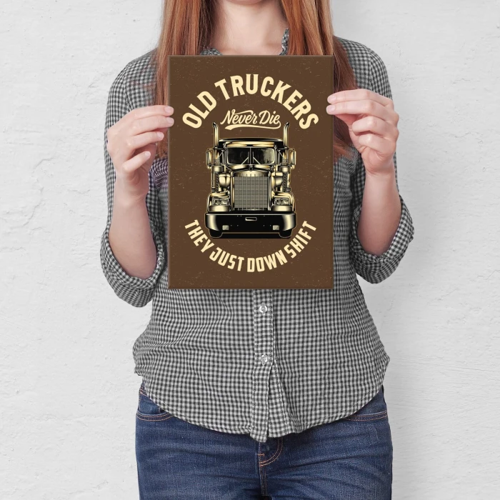 Plakat metalowy old truckers Prezent