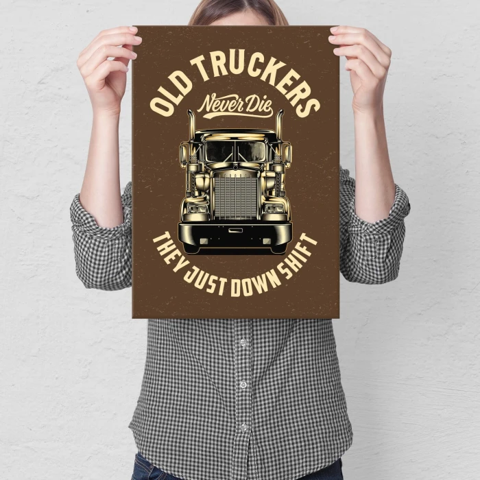Poster metal old truckers gift