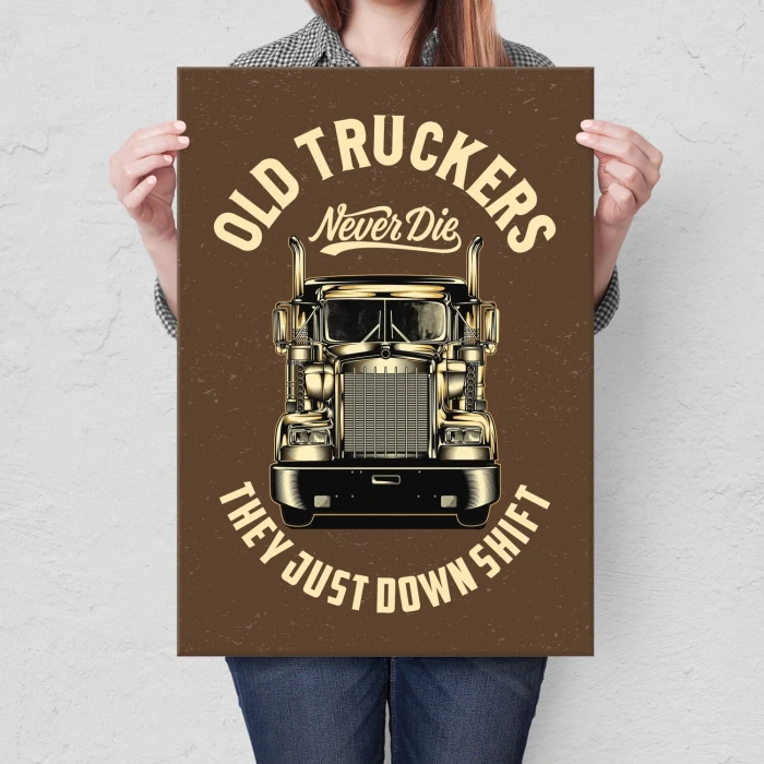 Poster metal old truckers gift