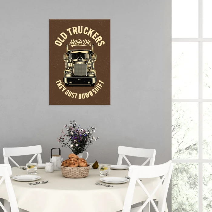 Plakat metalowy old truckers Prezent