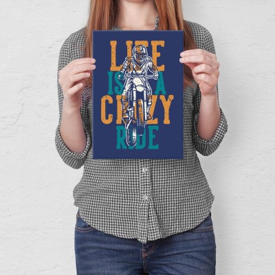 Poster metal crazy ride bike gift