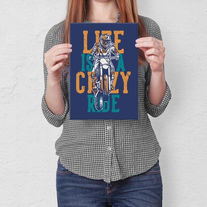 Poster metal crazy ride bike gift