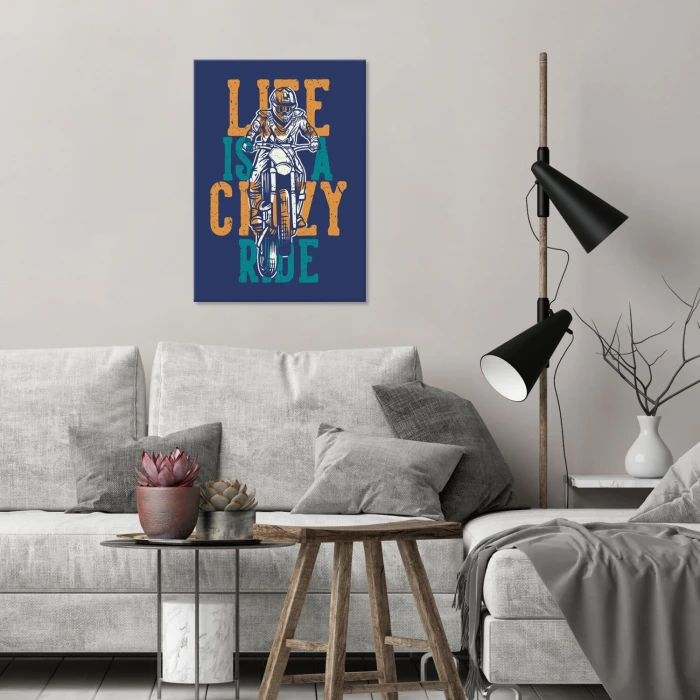 Plakat metalowy crazy ride bike Prezent