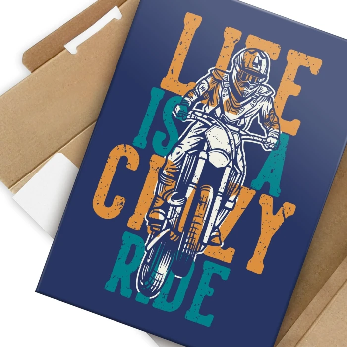 Plakat metalowy crazy ride bike Prezent