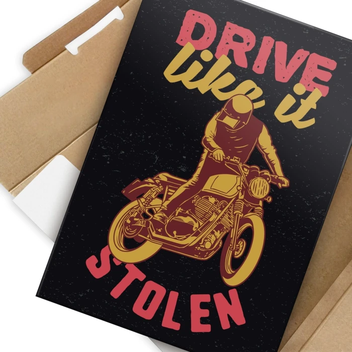 Plakat metalowy drive like it stolen Prezent