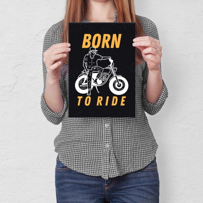 Plakat metalowy born to ride Prezent