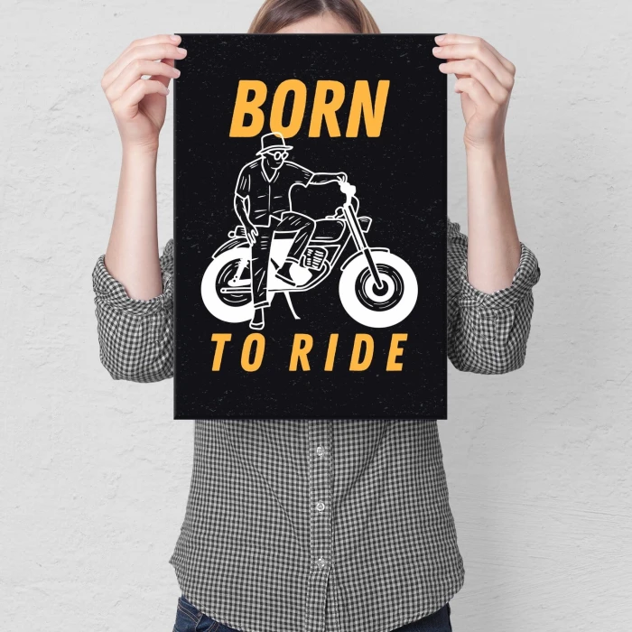 Plakat metalowy born to ride Prezent