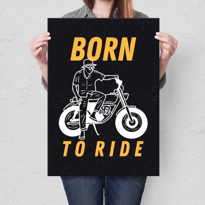 Plakat metalowy born to ride Prezent