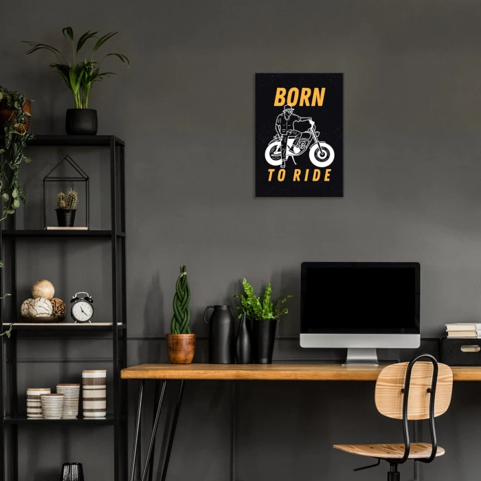 Plakat metalowy born to ride Prezent