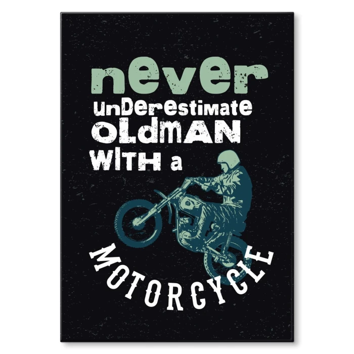 Plakat metalowy never underestimate Prezent