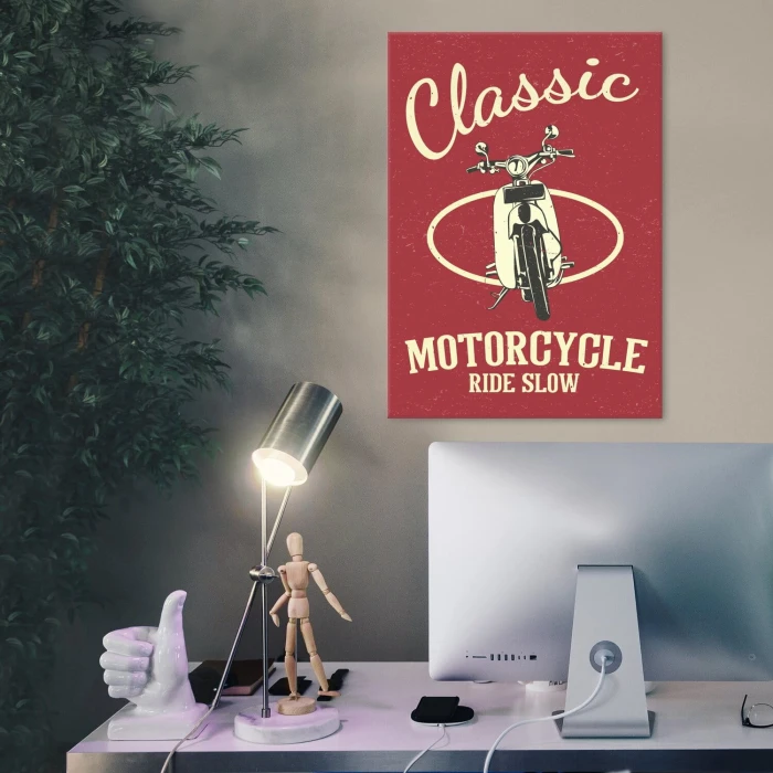 Plakat metalowy classic ride slow Prezent