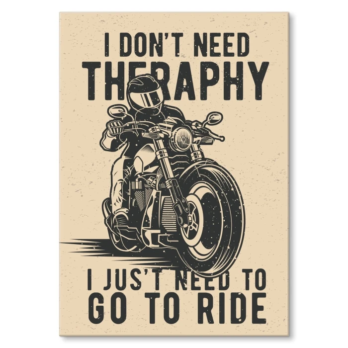 Plakat metalowy therapy ride Prezent