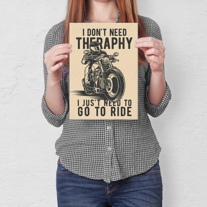 Plakat metalowy therapy ride Prezent