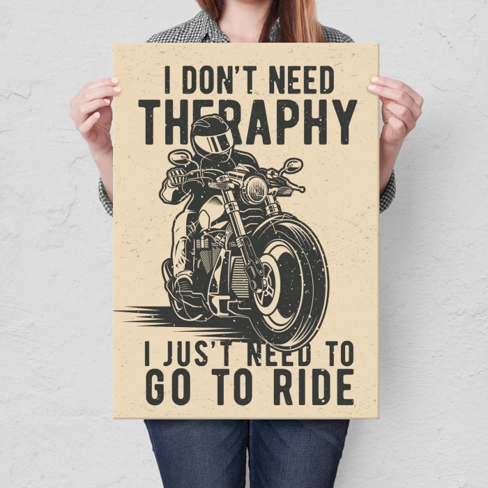 Plakat metalowy therapy ride Prezent