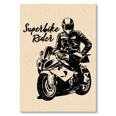 Poster metal superbike rider gift