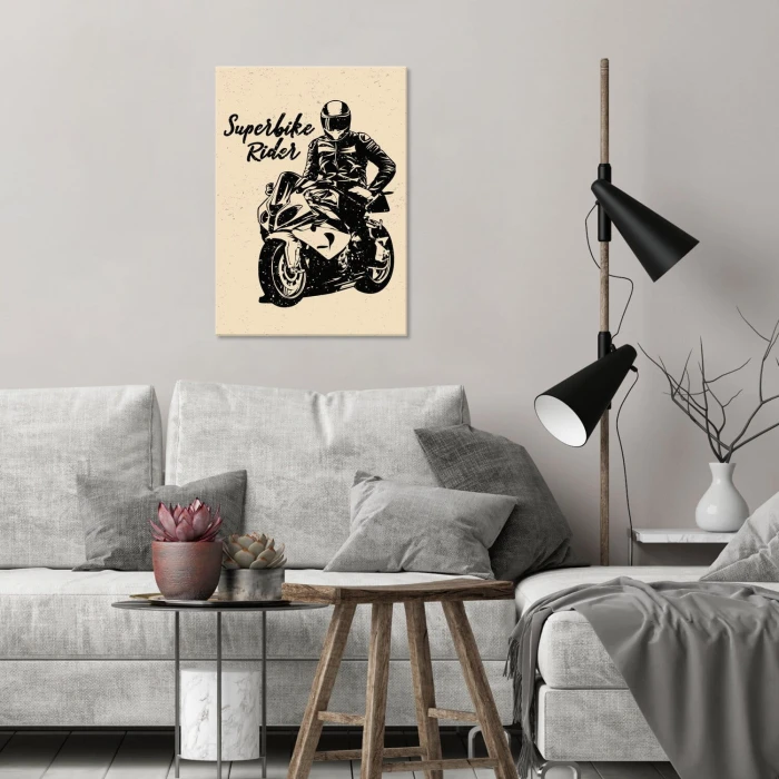 Poster metal superbike rider gift