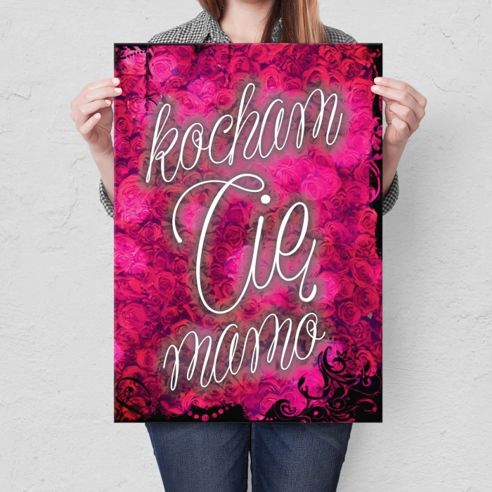 Plakat metalowy Kocham Cię mamo Prezent