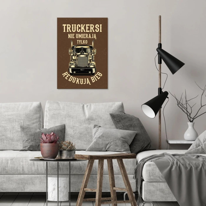 Plakat metalowy truckerski nie umierają Prezent