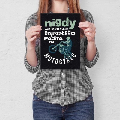 Plakat metalowy nigdy nie lekceważ faceta Prezent