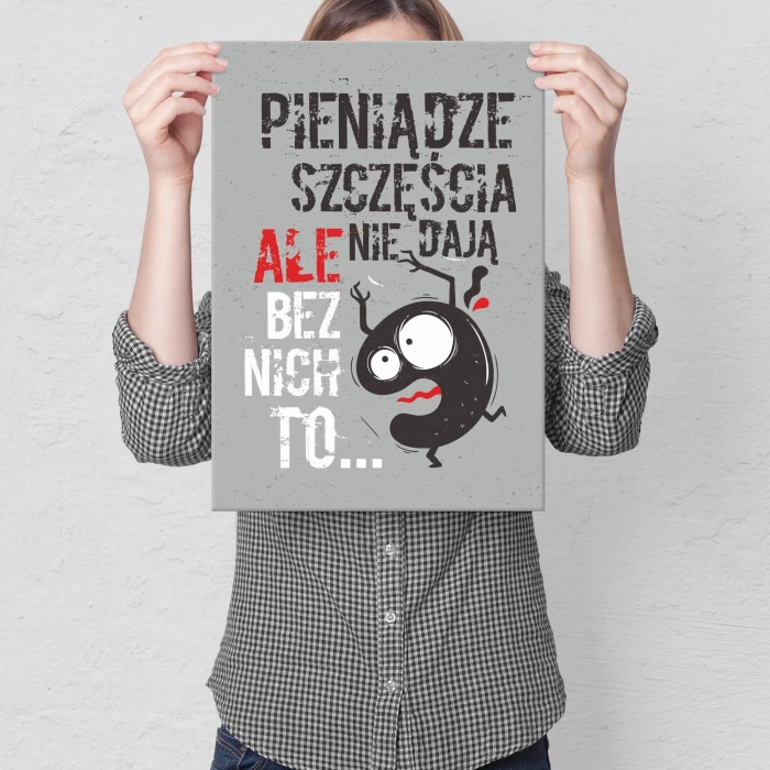 Poster metal pieniądze szczęścia nie dają gift