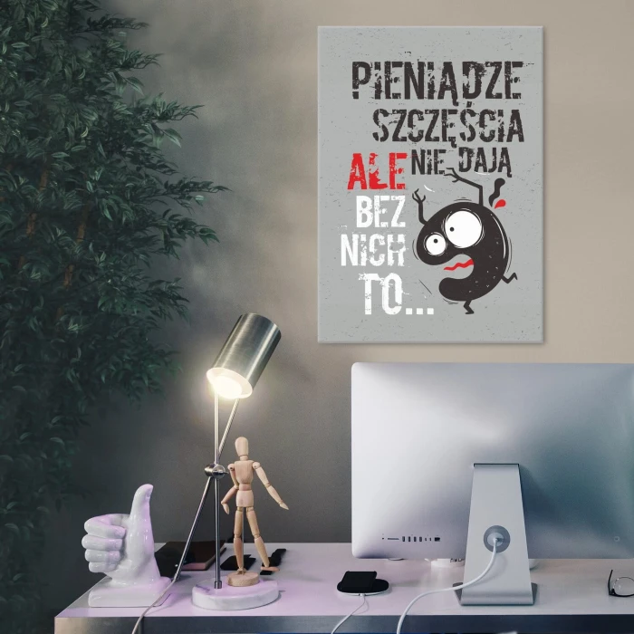 Poster metal pieniądze szczęścia nie dają gift