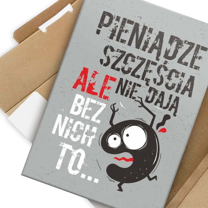Poster metal pieniądze szczęścia nie dają gift