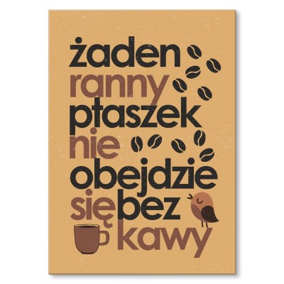 Plakat metalowy ranny ptaszek Prezent