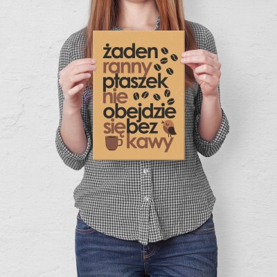 Plakat metalowy ranny ptaszek Prezent