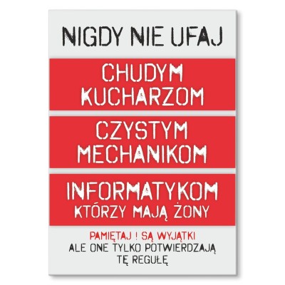 Plakat metalowy nigdy nie ufaj Prezent