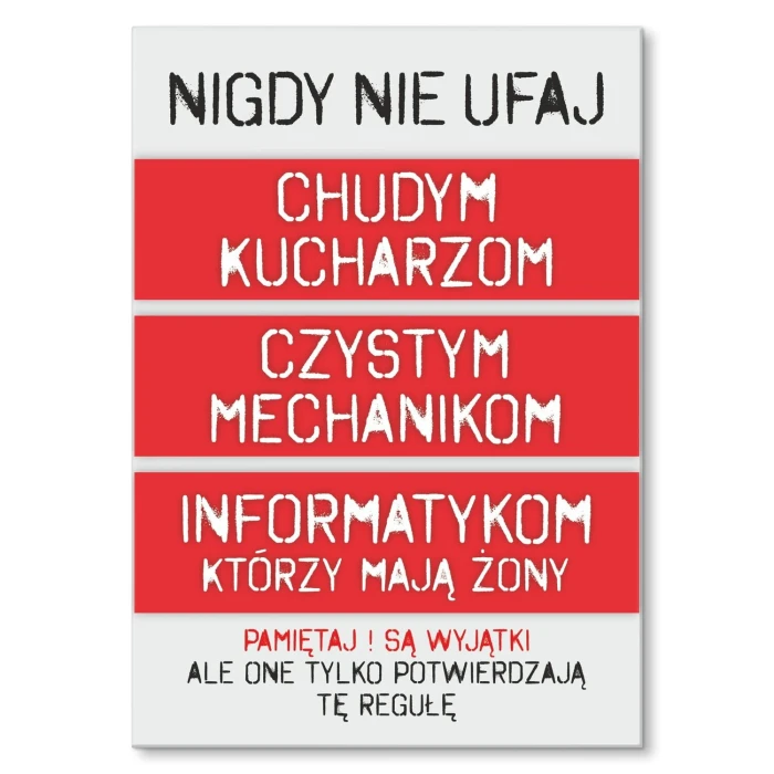 Poster metal nigdy nie ufaj gift