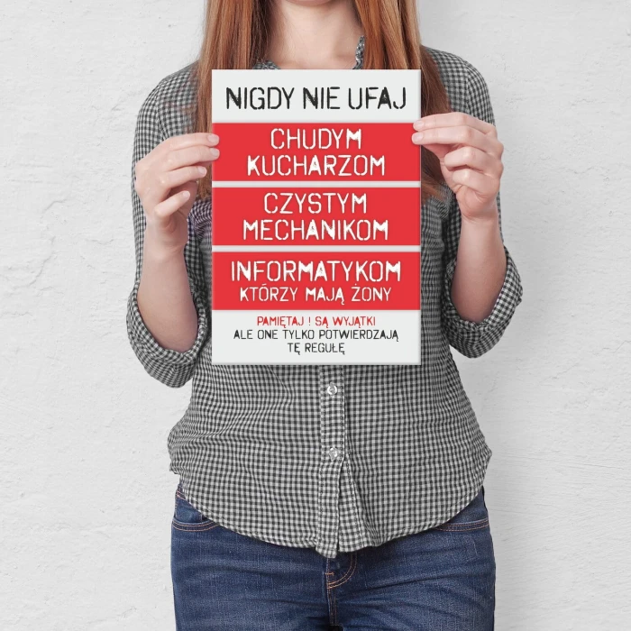 Poster metal nigdy nie ufaj gift