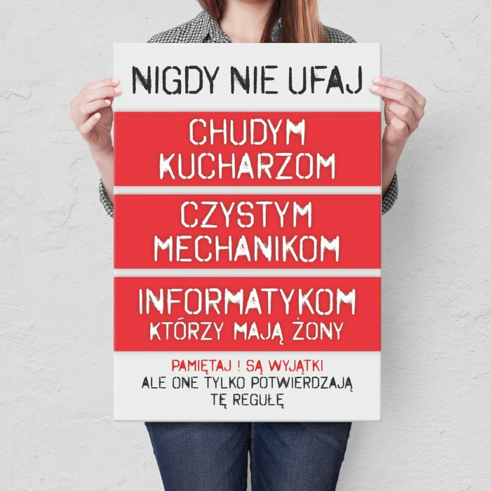 Plakat metalowy nigdy nie ufaj Prezent