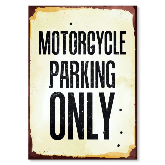 Plakat metalowy motorcycle parking only Prezent