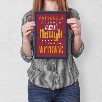 Plakat metalowy motywacja pozwala zacząć Prezent