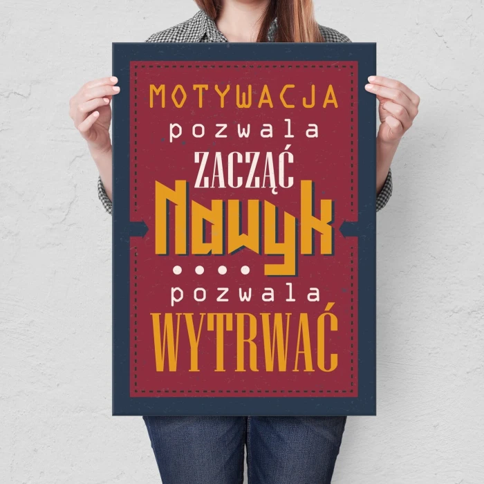 Poster metal motywacja pozwala zacząć gift