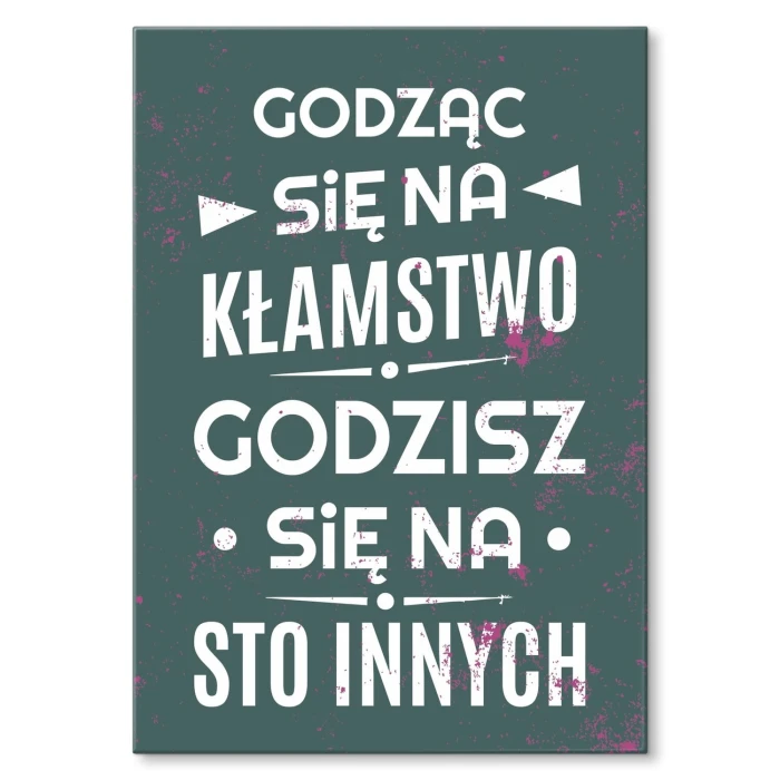 Plakat metalowy zgoda na kłamstwo Prezent