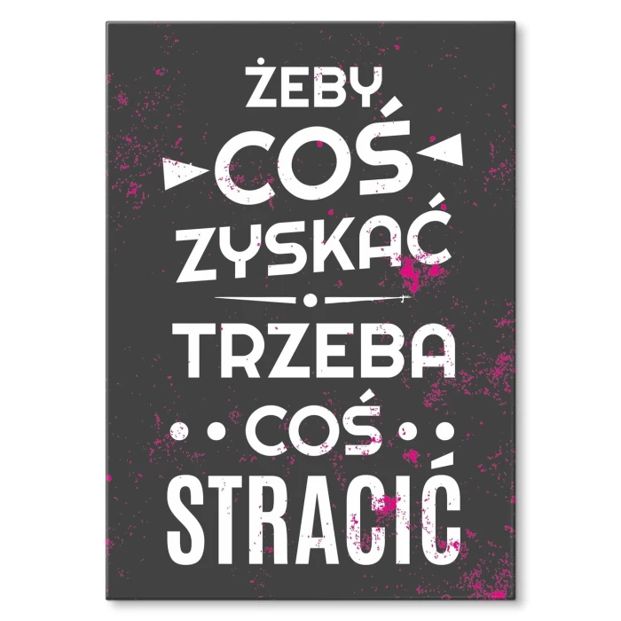 Plakat metalowy zysk i strata Prezent