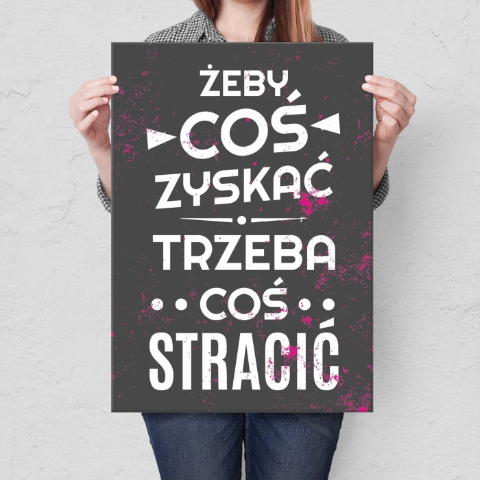 Plakat metalowy zysk i strata Prezent