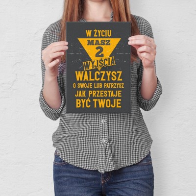 Plakat metalowy dwa wyjścia Prezent